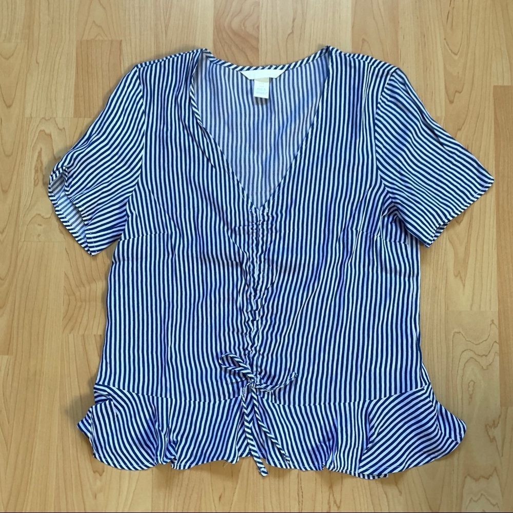 Blue & White Striped H&M Top Size 4